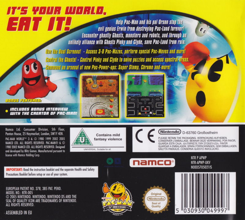 Pac-Man World 3 — box-2D-back (EU)