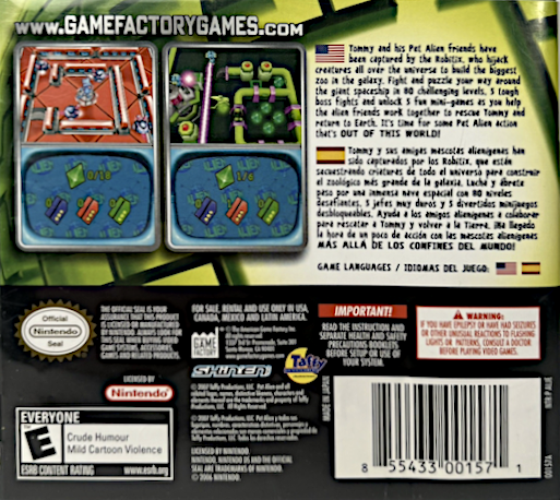 Pet Alien - An Intergalactic Puzzlepalooza — box-2D-back (US)