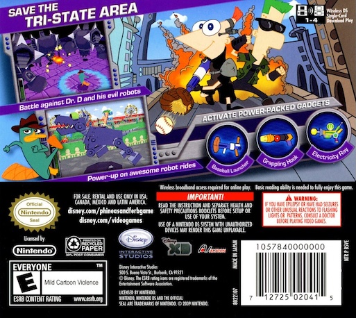Phinéas Et Ferb - Voyage Dans La Deuxième Dimension — box-2D-back (US)
