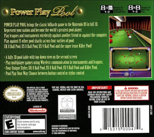 Power Play Pool — box-2D-back (US)