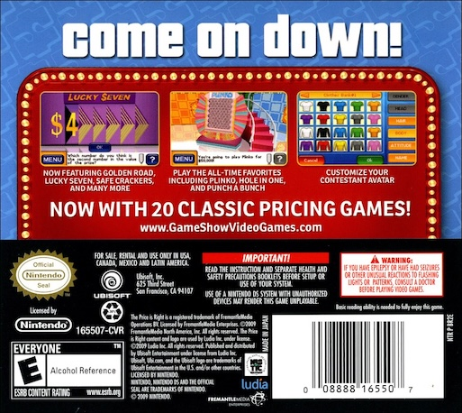 Price Is Right, The - 2010 Edition — box-2D-back (US)