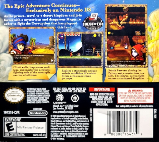 Prince Of Persia - The Fallen King — box-2D-back (US)