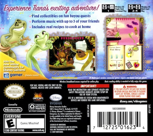 Princesse Et La Grenouille, La — box-2D-back (US)