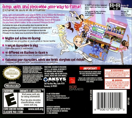 Princess On Ice - Danse Sur Glace — box-2D-back (US)