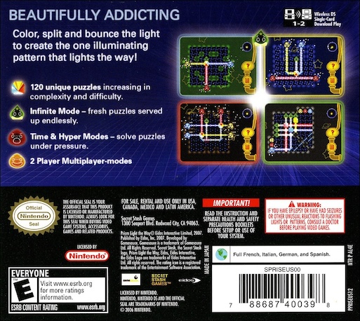 Prism - Light the Way — box-2D-back (US)