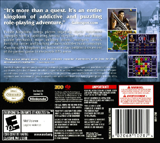 Puzzle Kingdoms — box-2D-back (US)