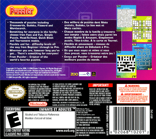 Puzzler Collection — box-2D-back (US)