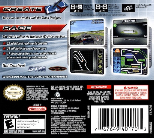 Race Driver - Create And Race — box-2D-back (US)