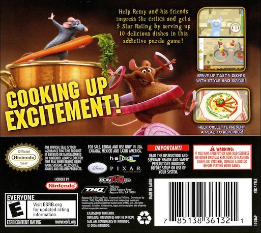 Ratatouille - Food Frenzy — box-2D-back (US)