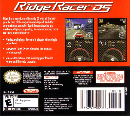 Ridge Racer Ds — box-2D-back (US)