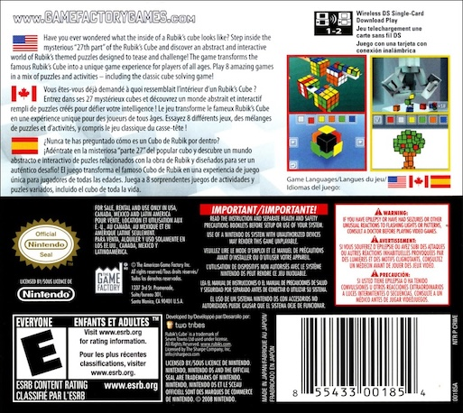 Rubik's World — box-2D-back (US)