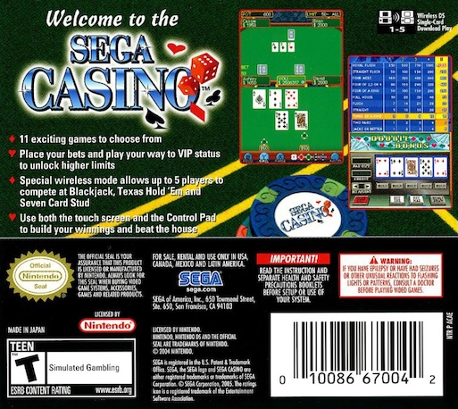 Sega Casino — box-2D-back (US)