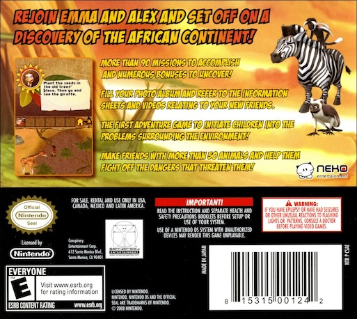 Safari Adventures - Africa — box-2D-back (US)