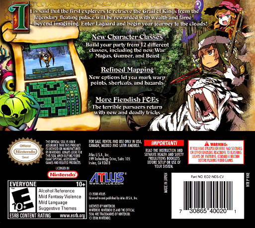 Etrian Odyssey 2 - Heroes Of Lagaard — box-2D-back (US)