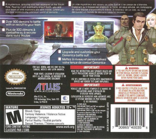 Shin Megami Tensei - Strange Journey — box-2D-back (US)