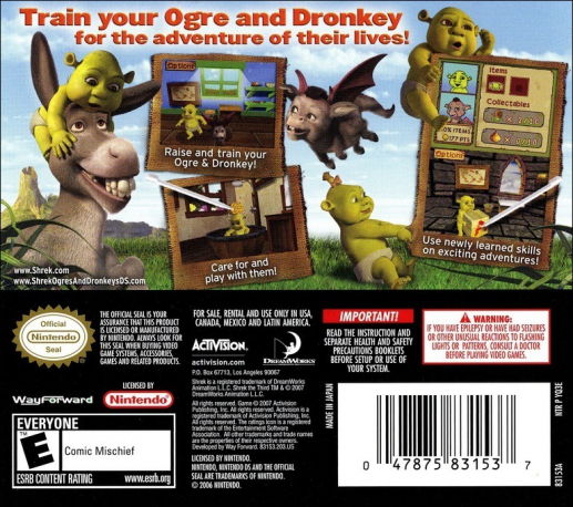 Shrek - Ogres And Dronkeys — box-2D-back (US)