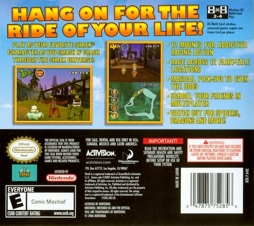Shrek Smash n' Crash Racing — box-2D-back (US)