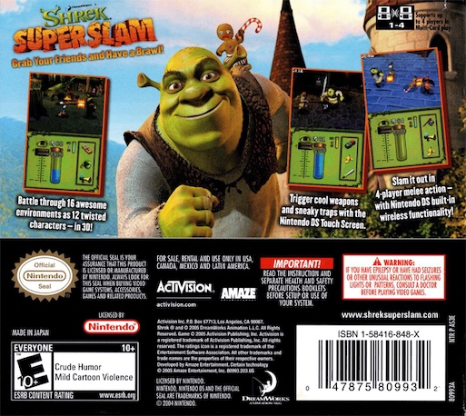 Shrek SuperSlam — box-2D-back (US)
