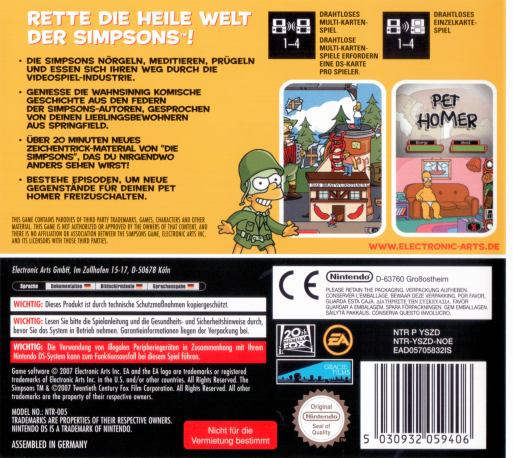 Simpsons Game, The — box-2D-back (DE)