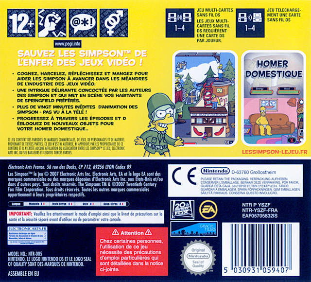 Simpsons Game, The — box-2D-back (FR)