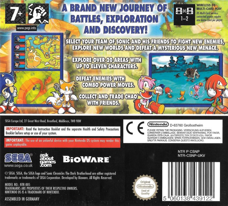 Sonic Chronicles - La Confrérie Des Ténèbres — box-2D-back (EU)