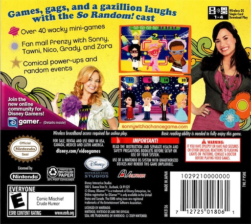 Sonny With A Chance — box-2D-back (US)