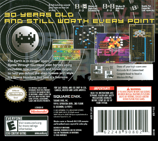 Space Invaders Extreme — box-2D-back (US)