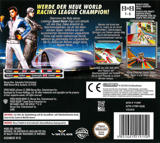 Speed Racer - Le Jeu Vidéo — box-2D-back (DE)