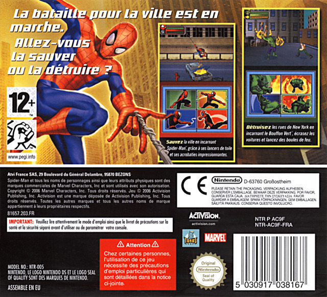 Spider-man - Bataille Pour New York — box-2D-back (FR)