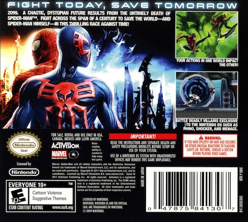 Spider-man - Edge Of Time — box-2D-back (US)