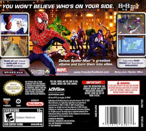 Spider-man - Allie Ou Ennemi — box-2D-back (US)