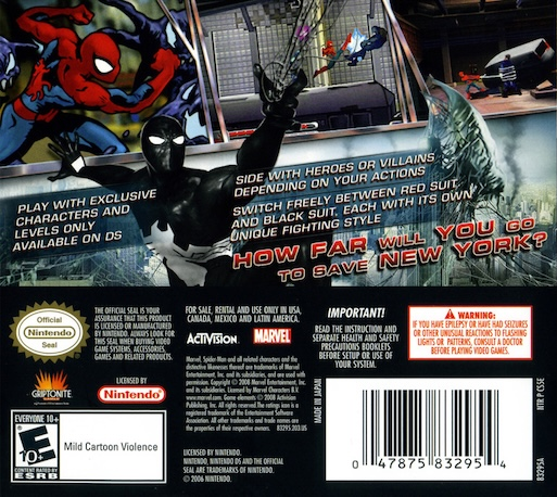 Spider-man - Web Of Shadows — box-2D-back (US)