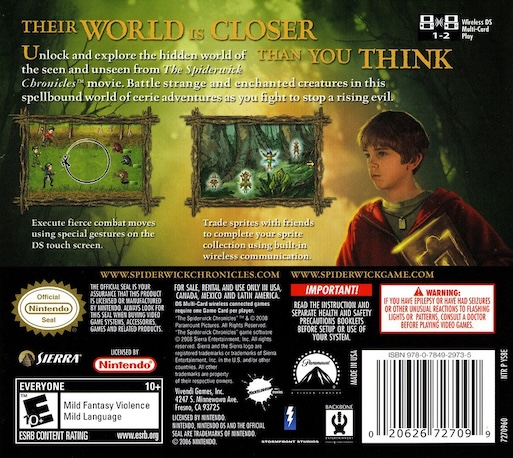 The Spiderwick Chronicles — box-2D-back (US)