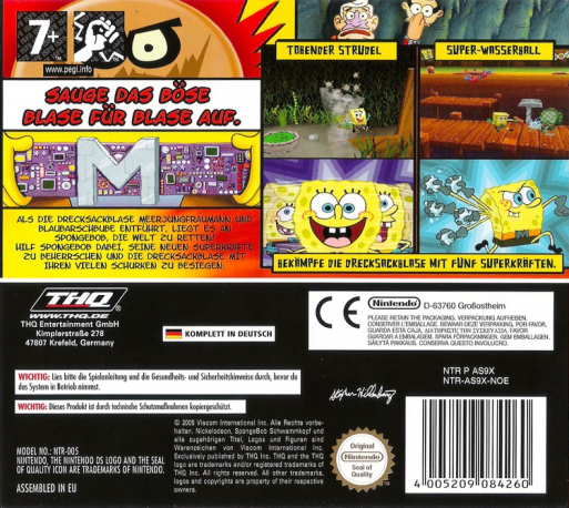 Spongebob Squarepants - The Yellow Avenger — box-2D-back (DE)