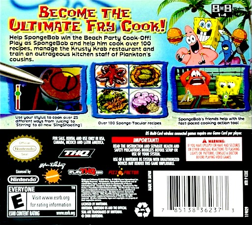 Spongebob Vs The Big One - Beach Party Cook-off — box-2D-back (US)