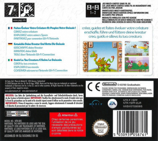 Spore Créatures — box-2D-back (EU)