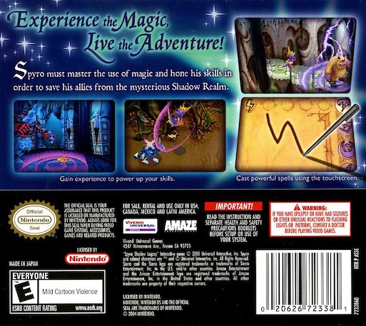 Spyro - Shadow Legacy — box-2D-back (US)
