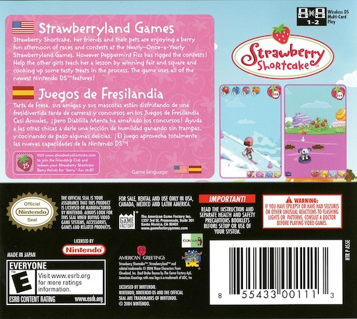 Strawberry Shortcake - Strawberryland Games — box-2D-back (US)