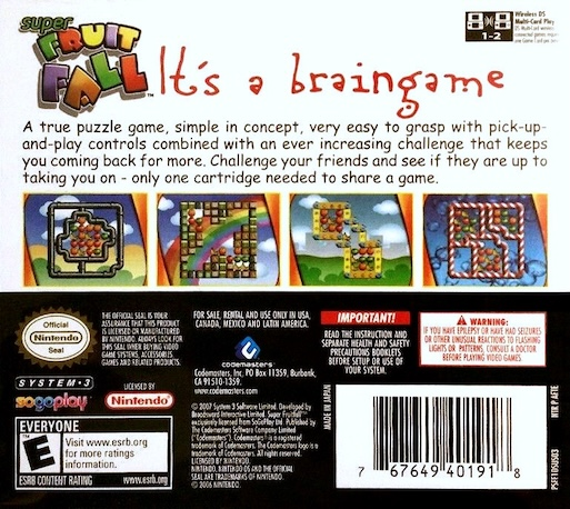 Super Fruit Fall — box-2D-back (US)