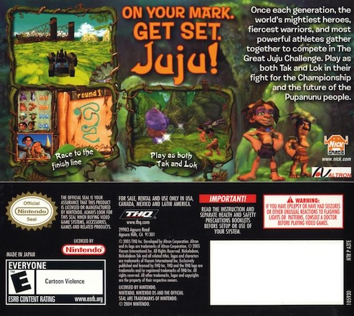 Tak - The Great Juju Challenge — box-2D-back (US)