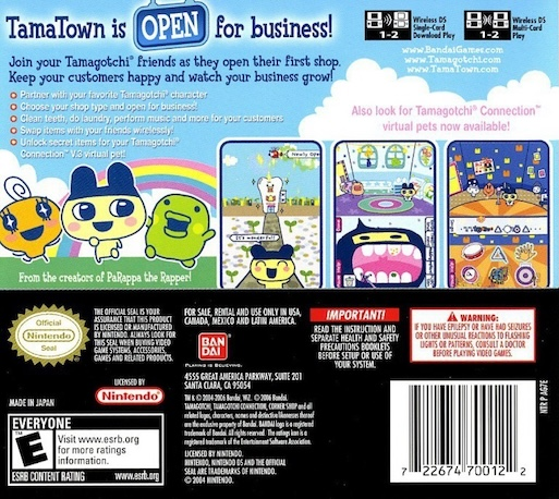 Tamagotchi Connection - Corner Shop — box-2D-back (US)