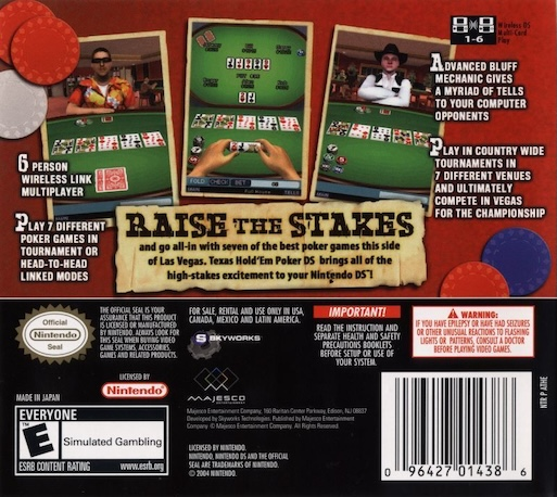 Texas Hold 'em Poker Ds — box-2D-back (US)