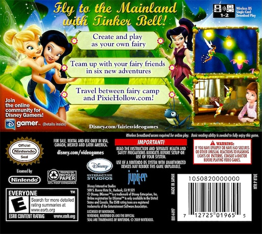 Tinker Bell and the Great Fairy Rescue — box-2D-back (US)