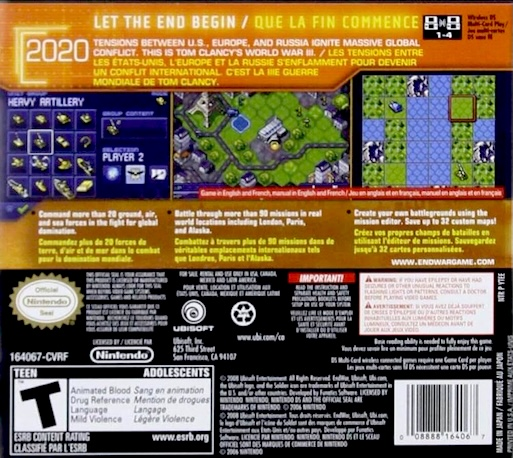 Tom Clancy's Endwar — box-2D-back (US)