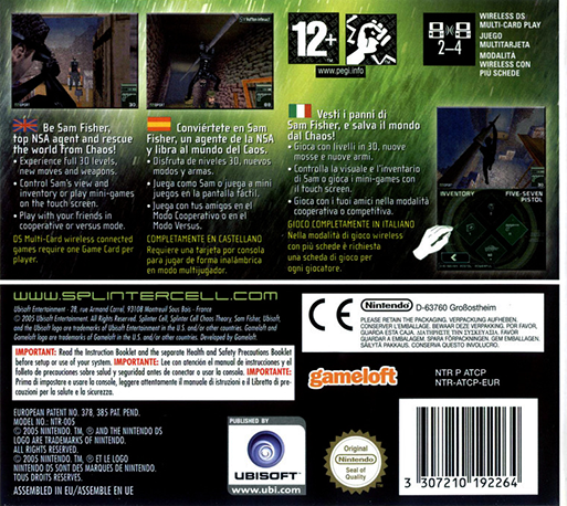Tom Clancy's Splinter Cell - Chaos Theory — box-2D-back (EU)