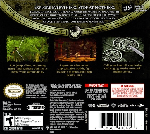 Tomb Raider Underworld — box-2D-back (US)