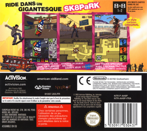 Tony Hawk's American Sk8land — box-2D-back (FR)