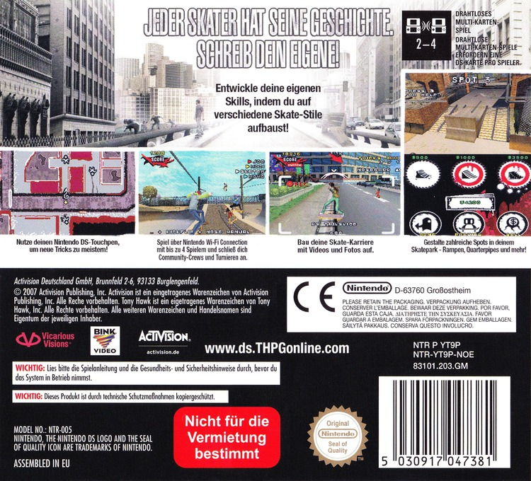 Tony Hawk's Proving Ground — box-2D-back (DE)