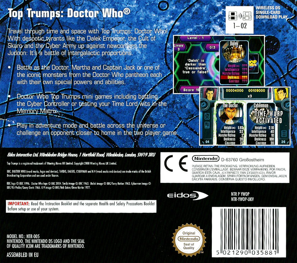 Top Trumps - Doctor Who — box-2D-back (EU)