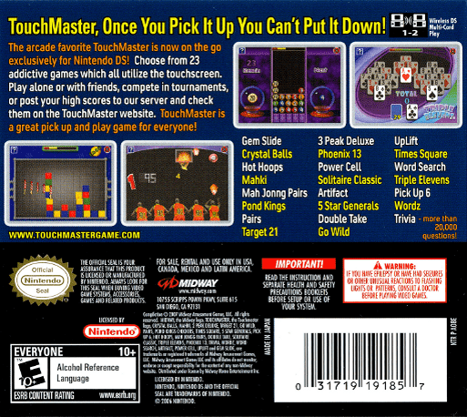 Touchmaster — box-2D-back (US)